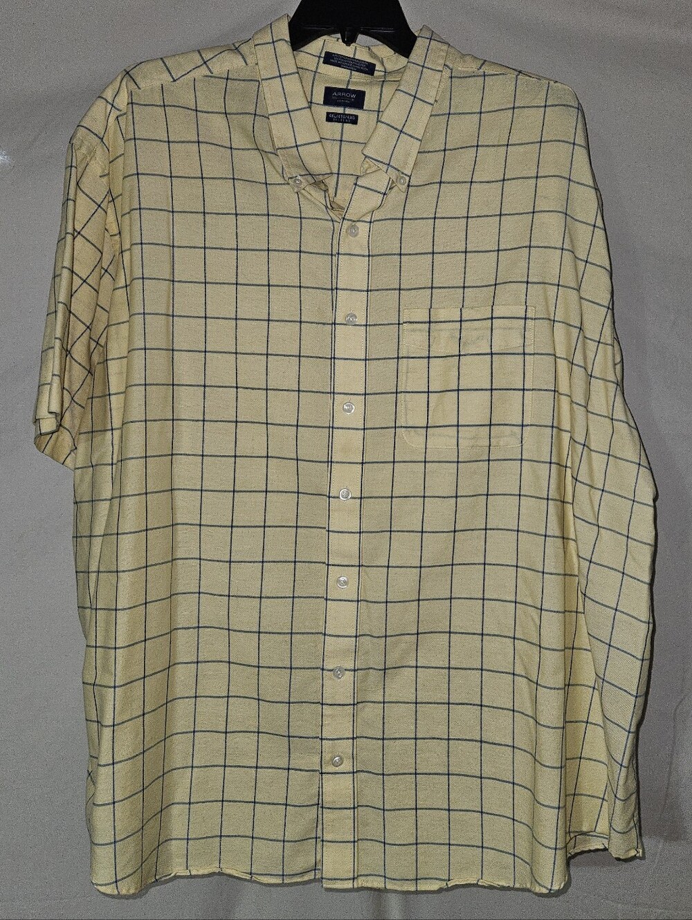Arrow Yellow Windowpane Check Short-Sleeve Shirt